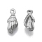 Non-Tarnish 304 Stainless Steel Pendants, Spiral Shell Shape, Stainless Steel Color, 18x7.5x4mm, Hole: 2mm