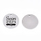 Non-Tarnish 201 Stainless Steel Pendants, Flat Round with Word Senior 2024, Stainless Steel Color, 30x1.5mm, Hole: 2mm