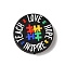 Autism Theme Silicone Focal  Beads, Puzzle Beads, Silicone Teething Beads, Teach Love Hope Inspire, 28x8mm, Hole: 3.5mm