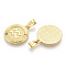 Brass Pendants, Twelve Constellations, Flat Round, Real 18K Gold Plated, 24x20.5x2mm, Hole: 3.5x7mm