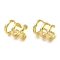 Rack Plating Brass Clip-on Earrings, Long-Lasting Plated, Lead Free & Cadmium Free, Real 18K Gold Plated, 13x13.5mm