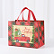 Christmas Theme Tartan Non-woven Fabric Gift Tote Bags with Handle, Rectangle, Red, Car, Unfold: 33x32x0.2cm, fold: 32x17.5x24cm