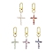 Wire Wrapped Natural Gemstone Cross Pendant Decoration, Alloy Swivel Clasps Charms for Bag Key Chain Ornaments, Golden, 76mm