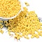 Rubberized Style Glass Seed Beads, Peanut, Gold, 6~6.5x3~3.5x3~3.5mm, Hole: 1mm, about 4500pcs/pound