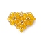 Handmade Glass Seed Beads, Loom Pattern, Heart Pendants, Gold, 25x33x8.5mm, Hole: 4mm