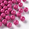 Opaque Acrylic Beads, Round, Camellia, 10x9mm, Hole: 2mm