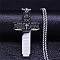 Vintage hip-hop men's titanium steel necklace with cross pendant.