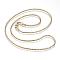 304 Stainless Steel Serpentine Chain Necklaces, with Lobster Claw Clasps, Golden, 17.7 inch(45cm), 2mm