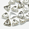 Pointed Back Glass Rhinestone Cabochons, Back Plated, Faceted, Triangle, Crystal, 18x18x6mm