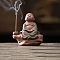 Monk Shape Porcelain Incense Burners,  Incense Holders, Home Office Teahouse Zen Buddhist Supplies, Dark Sea Green, 80x60x90mm