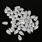 5Pcs Transparent Czech Glass Beads, Top Drilled, Teardrop, White, 14x8mm, Hole: 1mm