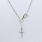 Alloy Lariat Necklaces, Jewelry for Women, Platinum, Cross, 24.21 inch(61.5cm)