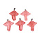 Cherry Quartz Glass Pendants, with Stainless Steel Snap On Bails, Mushroom, Stainless Steel Color, 27.5~28.5x23~25x9.5~10.5mm, Hole: 3x5mm