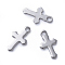 Tarnish Resistant 304 Stainless Steel Tiny Cross Charms, Laser Cut, Stainless Steel Color, 12x8.5x1mm, Hole: 1.4mm