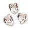 Glass Rhinestone Cabochons, Flat Back & Back Plated, Faceted, Heart, Rosaline, 5.5x5x3.5mm