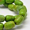 Dyed Barrel Synthetic Turquoise Beads Strands, Yellow Green, 12x8mm, Hole: 1mm, about 31pcs/strand, 15.7 inch