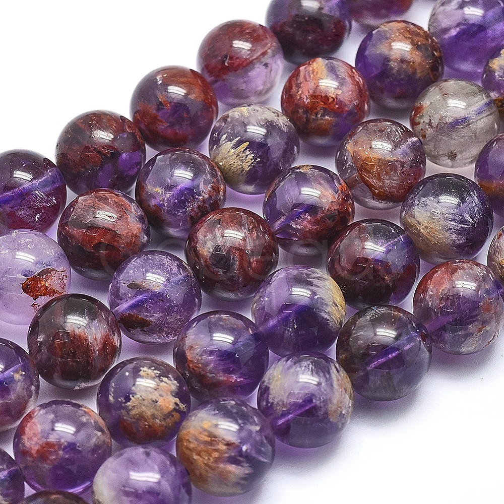 Cheap Natural Purple Lodolite Quartz/Purple Phantom Quartz Beads ...