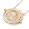 Rotated Hourglass Flat Round Alloy Pendant Necklaces for Women NJEW-G131-01C-1