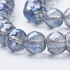 Electroplated Glass Beads Strands EGLA-Q092-10mm-A06-3