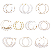 ANATTASOUL 10 Pairs 10 Style Plastic & Resin Imitation Pearl Beaded Hoop Earrings Set EJEW-AN0003-45-1