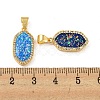 Brass Pendants Micro Pave Cubic Zirconia with Synthetic Opal KK-K356-10G-3