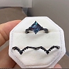 Rhombus Alloy Rhinestone Finger Ring Set for Women PW-WG51C17-02-3