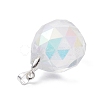 Faceted Teardrop Transparent Glass Pendant PALLOY-JF02348-03-3