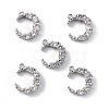 Brass Micro Pave Clear Cubic Zirconia Charms KK-E068-VF275-4