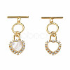 Brass Micro Pave Clear Cubic Zirconia Toggle Clasps KK-N233-244-2