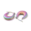 Ion Plating(IP) Rainbow Color 304 Stainless Steel Chunky Crescent Moon Hoop Earrings for Women EJEW-G293-24M-2