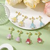 Handmade Glass Seed Beads Flower Stud Earrings EJEW-MZ00277-2