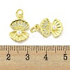 Rack Plating Brass Micro Pave Clear Cubic Zirconia Pendants KK-B091-11-3