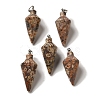 Natural Leopard Skin Jasper Pendants G-Z055-02P-02-1