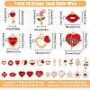 SUPERFINDINGS 96Pcs 24 Styles Valentine's Day Alloy Enamel Pendants ENAM-FH0001-65-2