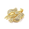 Brass Micro Pave Clear Cubic Zirconia Pendants FIND-Z041-10G-2