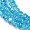 Transparent Electroplate Glass Beads Strands EGLA-A039-T4mm-B19-3