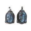 Natural Labradorite Carved Pendants G-B085-13P-1