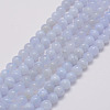 Natural Blue Chalcedony Beads Strands G-G970-38-8mm-01-1