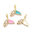 Real 18K Gold Plated Brass Micro Pave Clear Cubic Zirconia Pendants ZIRC-L091-081G-1