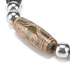 2Pcs 2 Style Mala Bead Bracelets Set with Tibetan Agate Dzi Beads BJEW-JB08020-02-7