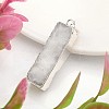 Rectangle Dyed Natural Druzy Agate Pendants G-I139-07-3