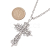 2Pcs 2 Styles Alloy Cross Pendant Necklaces NJEW-JN05116-3