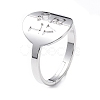 304 Stainless Steel Word Love Adjustable Ring for Women RJEW-I097-01P-1