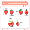 30Pcs 3 Styles Transparent Acrylic Pendants TACR-CJ0001-61-2