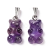 Natural Amethyst Pendants X-G-G854-01P-07-2