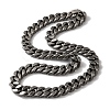 201 Stainless Steel Cuban Link Chain Necklaces NJEW-H033-05A-AS-1