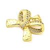 Brass Micro Pave Clear Cubic Zirconia Pendants FIND-Z044-05G-2