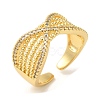 Infinity Brass Micro Pave Cubic Zirconia Open Cuff Rings RJEW-U008-39G-1