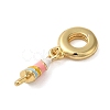 Rack Plating Brass Colorful Enamel European Dangle Charms KK-P279-37G-2