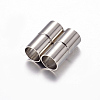 Column 304 Stainless Steel Magnetic Clasps with Glue-in Ends STAS-I026-01-2